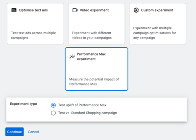 Experimenteren in Performance Max Google Ads
